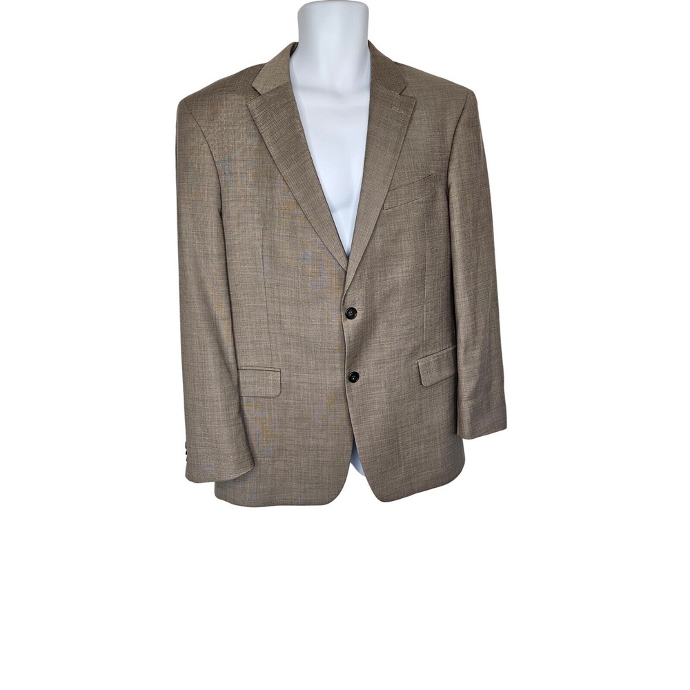 Tommy Hilfiger Wool Blazer Sport Coat Two Button Brown Plaid‎ Mens